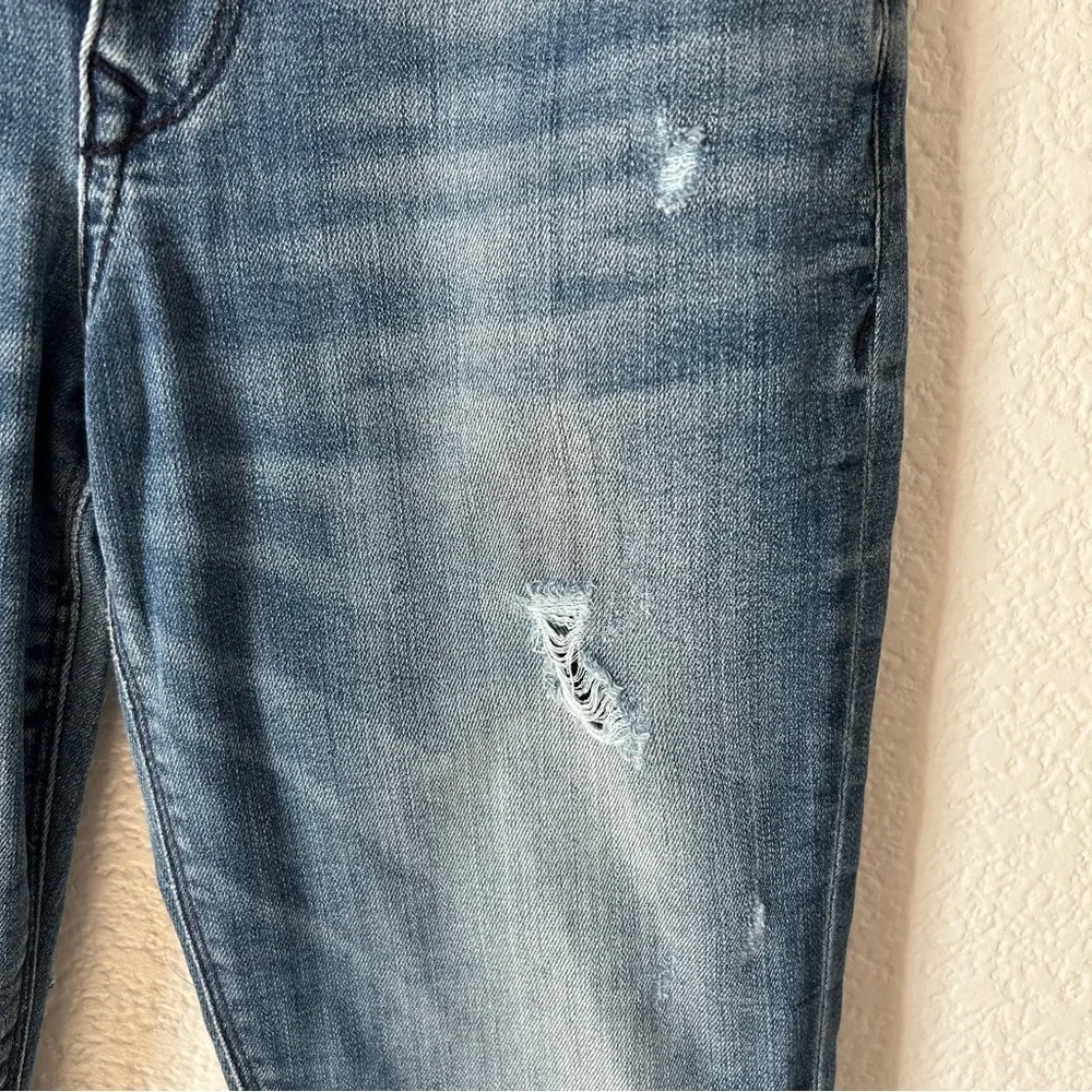 Express Faded distressed Women’s 0 Mid Rise Legging, Skinny Blue Denim Jeans